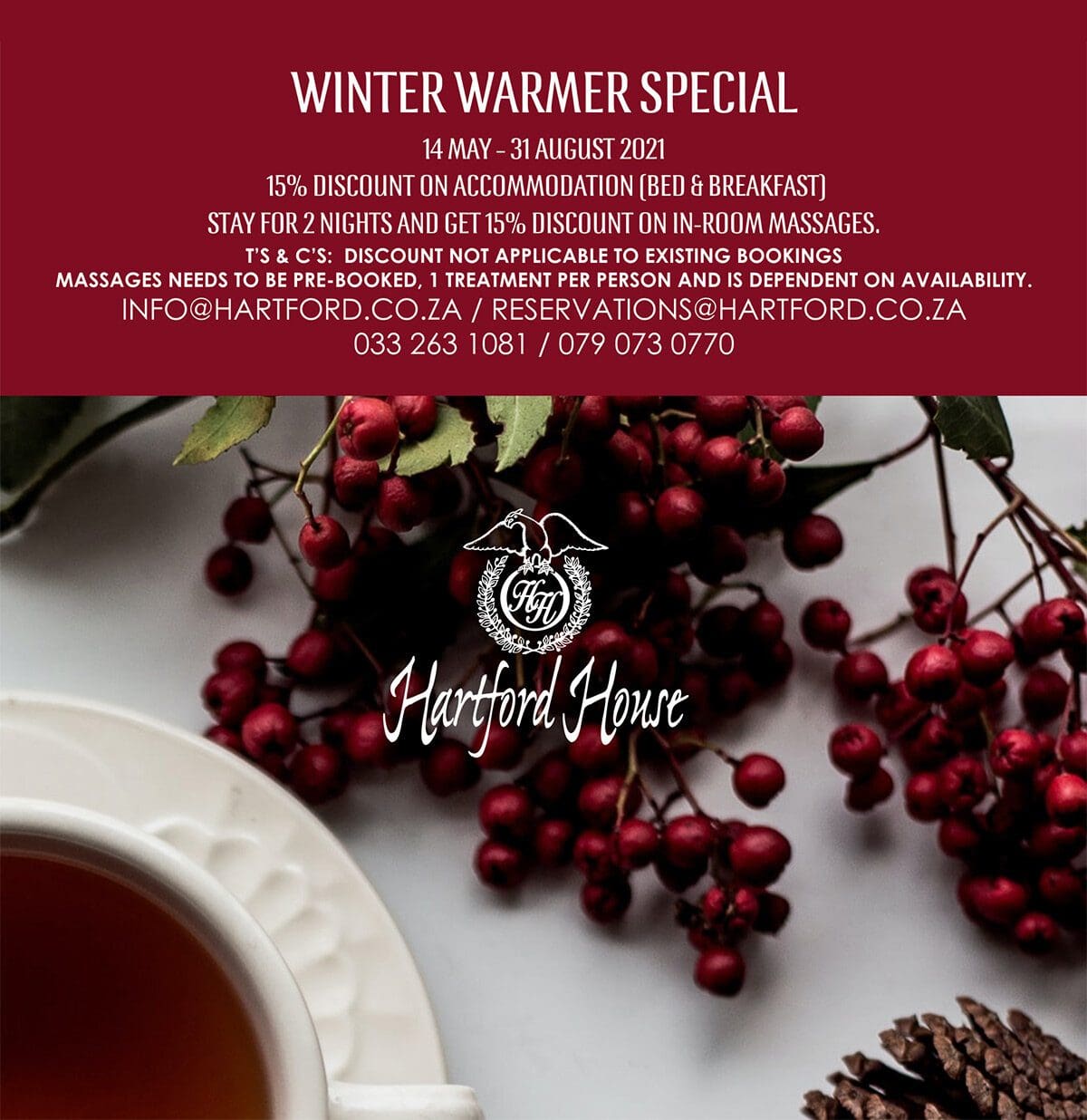 Winter Warmer Special at Hartford House